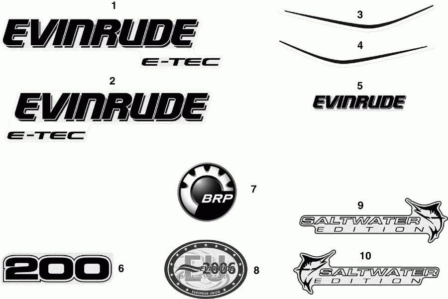 ��������� �������� ����� EVINRUDE E200DSLSCA  - cals - cals