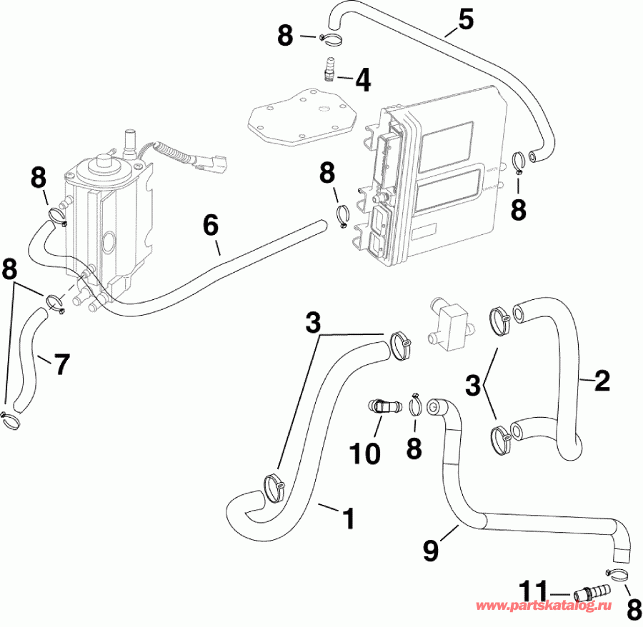  EVINRUDE E225DHLSCM  - oling �����s / oling Hoses