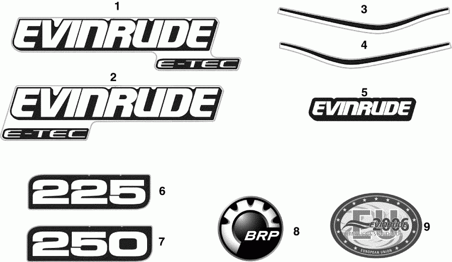 ��������� ����� EVINRUDE E225DPLSCG  - cals - cals