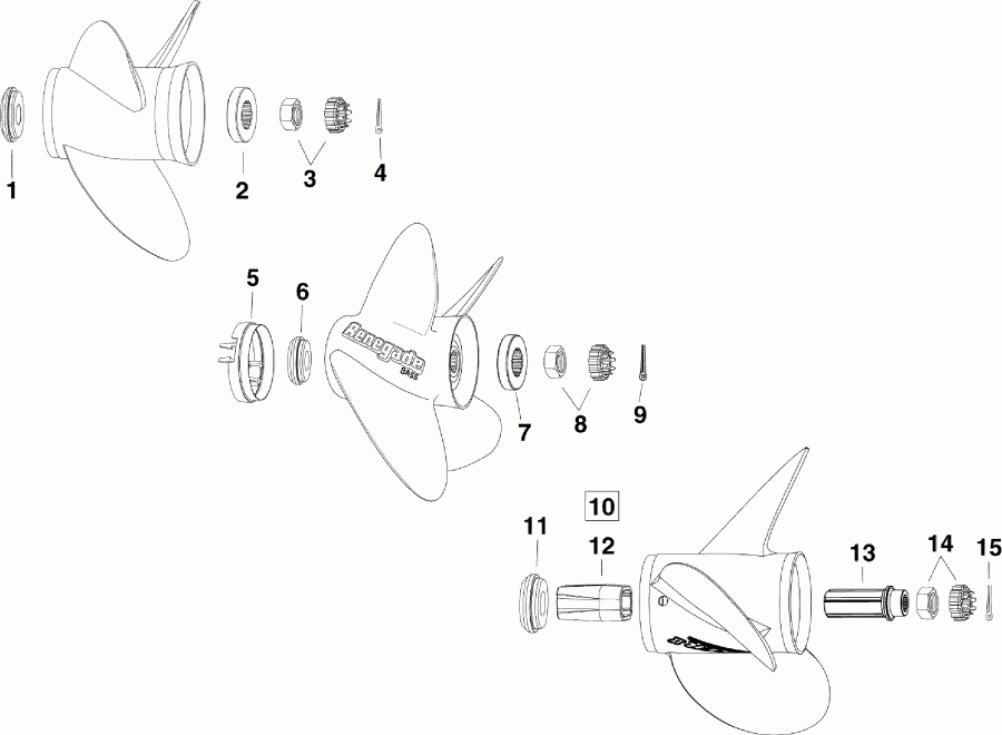�������� ����� EVINRUDE E225DPZSCF  - opeller Hardware