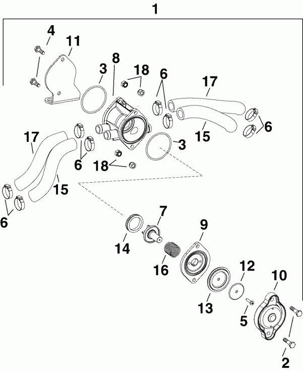 ��������� �������� ����� EVINRUDE E250DCXSCF  - ter Pressure Relief Valve
