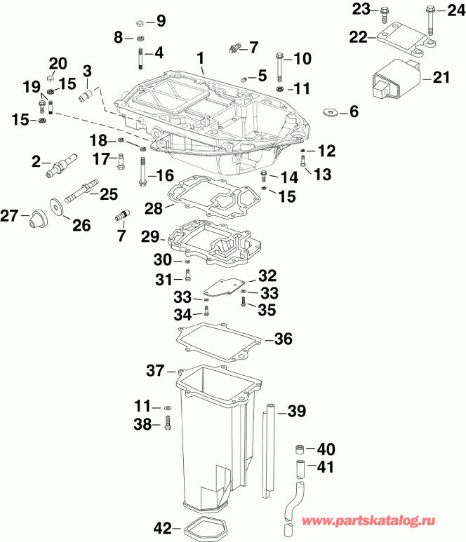 �������� ����� EVINRUDE E250DPLSCM  - haust ������ Inner - haust Housing Inner