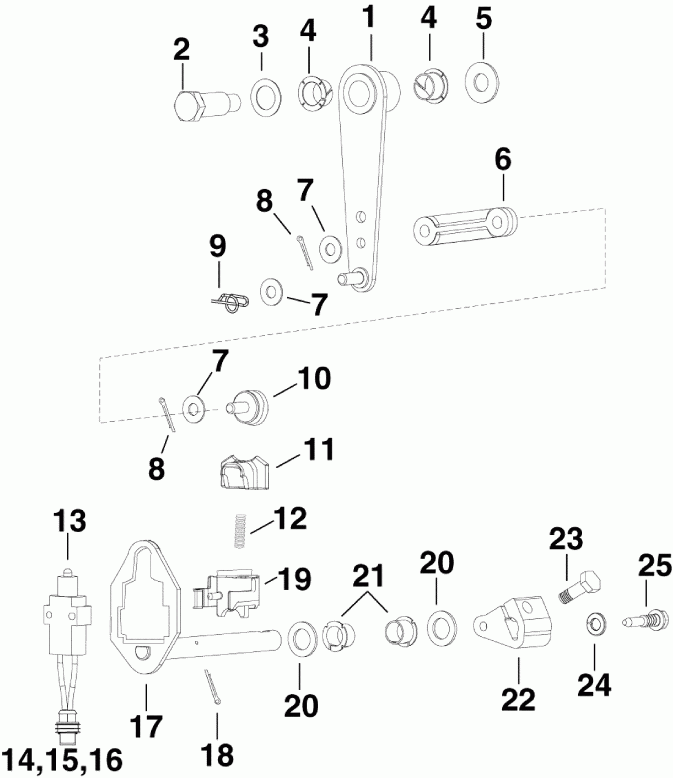 �������� ����� EVINRUDE E250DPXSCF  - ift Linkage / ift ��������� ��������