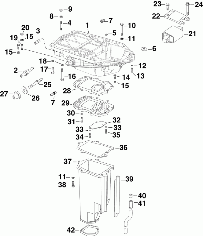 ��������� EVINRUDE E250DPXSCH  - haust Housing Inner - haust ������ Inner