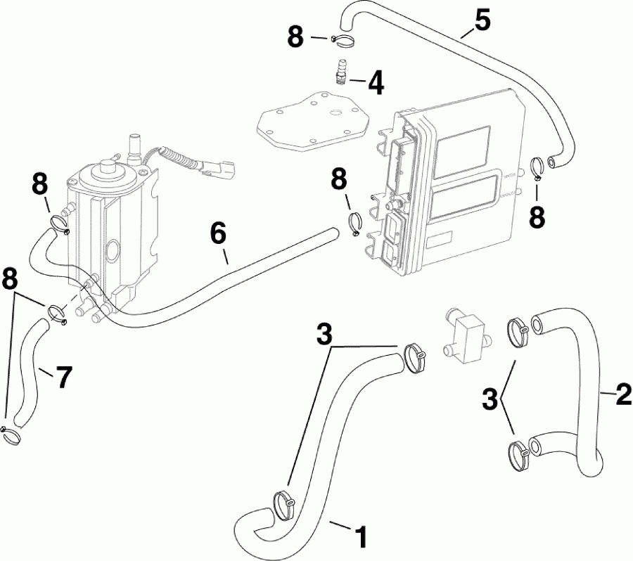 ��������� EVINRUDE E300DCZSCS  - oling �����s - oling Hoses