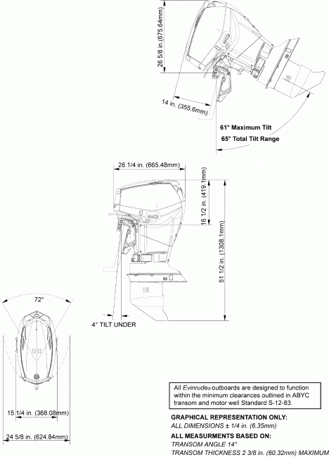 ��������� Evinrude E40DSLSCS  - ofile Drawing
