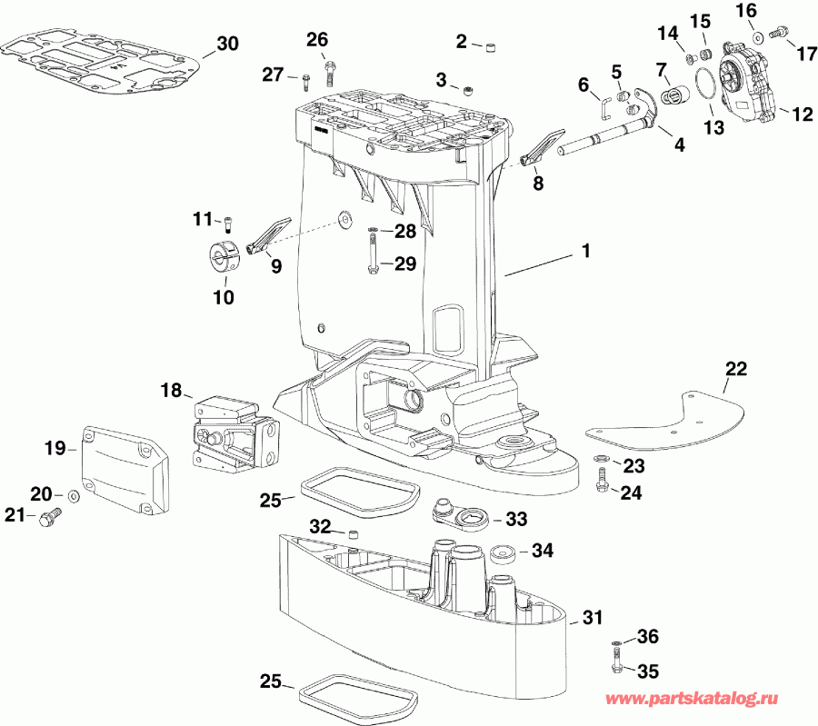 �������� ��������� ����� Evinrude E130DSLSES  - haust Housing / haust ������