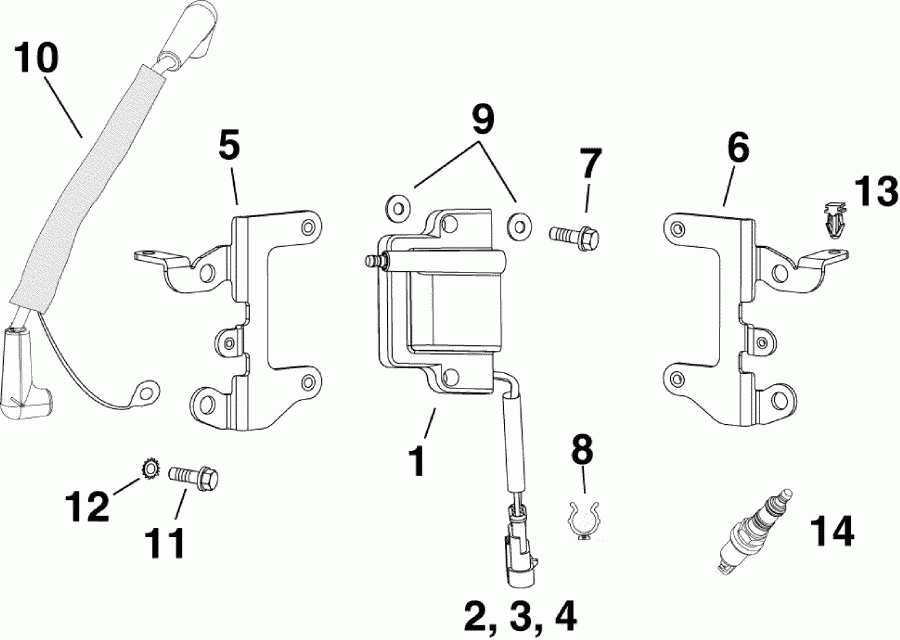 ��������� ����� EVINRUDE E200DSLSEM  - nition Coils - nition Coils