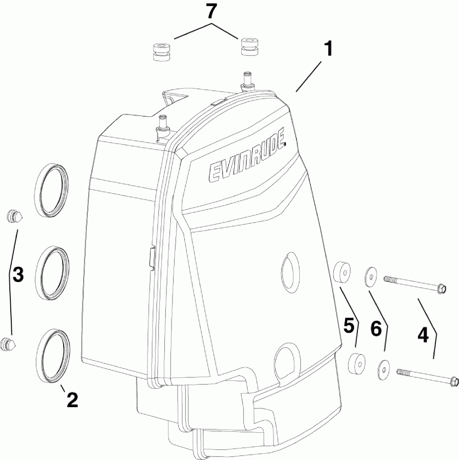 ��������� �������� ����� Evinrude E250DPZSEB  - r Silencer