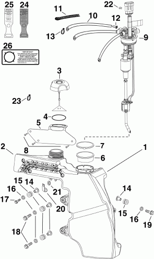  Evinrude E40DSLSEC  - l Tank & Pump