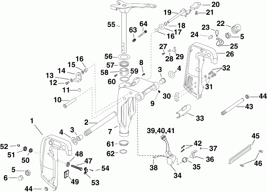 ��������� ����� EVINRUDE E40DTLSEC  - ivel Bracket