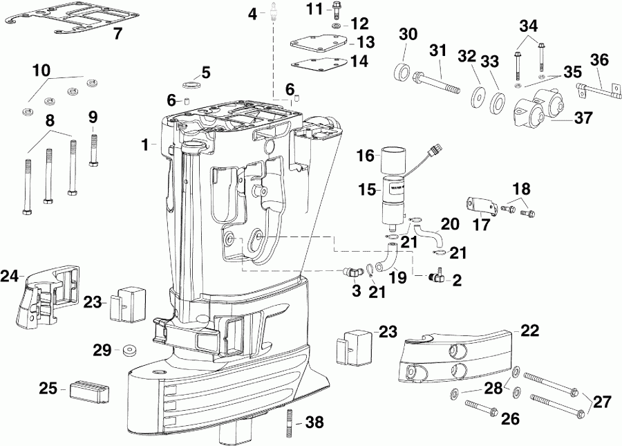 ��������� �������� ����� Evinrude E55MJRLSER  - haust ������