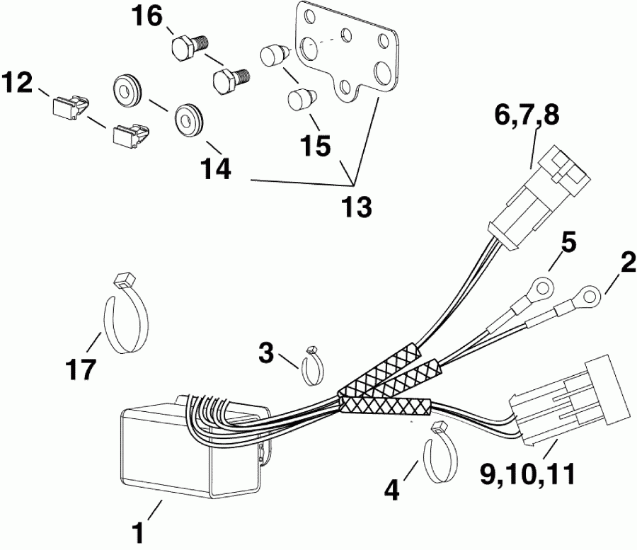 ��������� �������� ����� Evinrude E60DPLSEE  - im & Tilt Relay