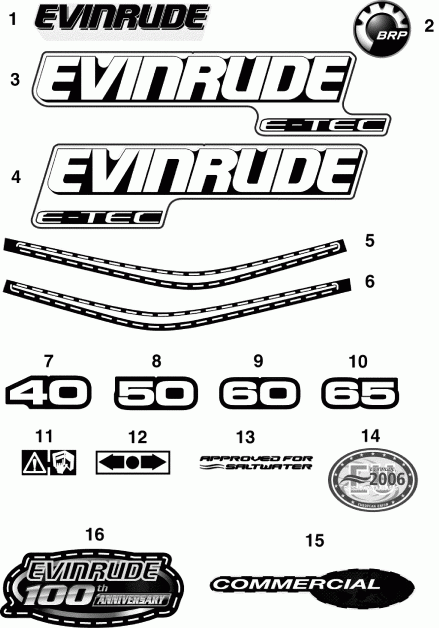 �������� ����� Evinrude E60DSLSEC  - cals