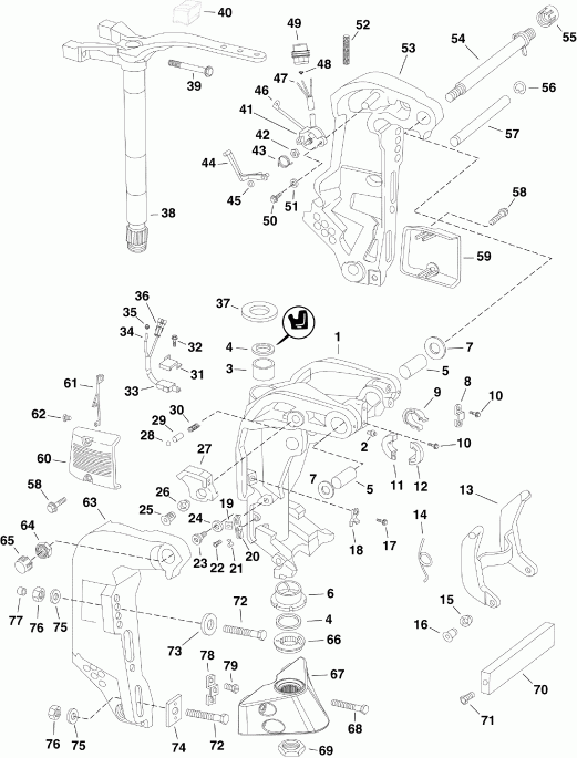 ��������� ����� EVINRUDE E115DHLISF  - ivel ��������� - ivel Bracket
