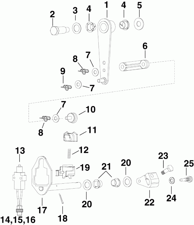 ��������� �������� ����� EVINRUDE E225DHLISE  - ift Linkage / ift ��������� ��������