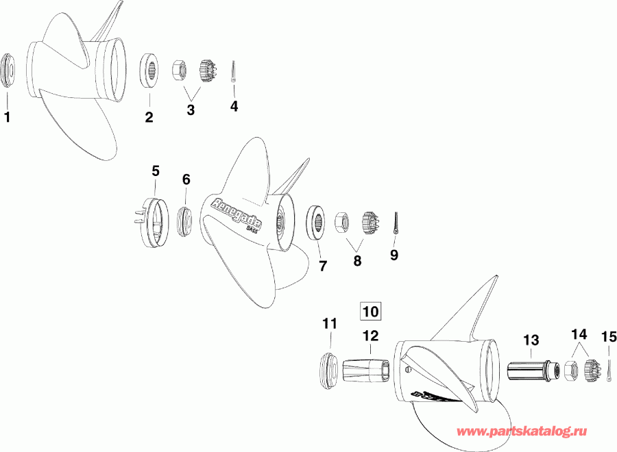 ��������� ��������� EVINRUDE E225HSLISF  - opeller Hardware