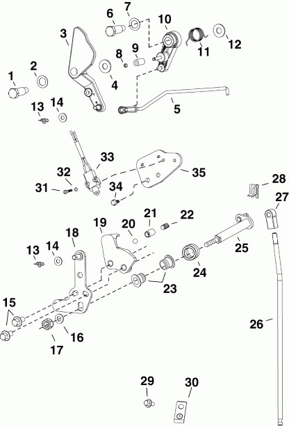 ��������� ��������� EVINRUDE E30DTLISC  - rottle & ������������� ���������