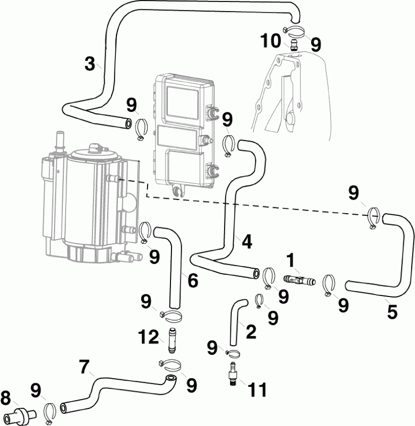 ��������� Evinrude E60DPLISD  - oling Hoses / oling �����s
