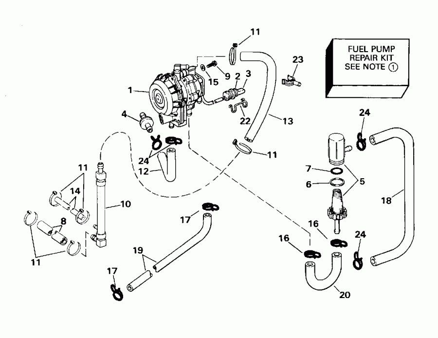 �������� ��������� ����� Evinrude E100WTXEOC 1995  - el ����� / el Pump