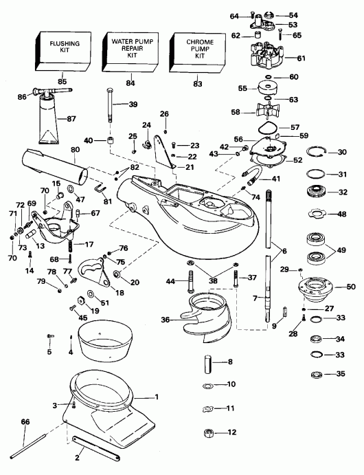 ��������� ����� Evinrude E175EXEOM 1995  - t Drive Unit
