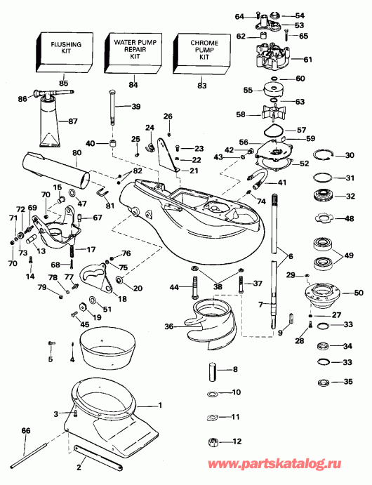 ��������� Evinrude E175SLEOM 1995  - t Drive Unit - t Drive Unit