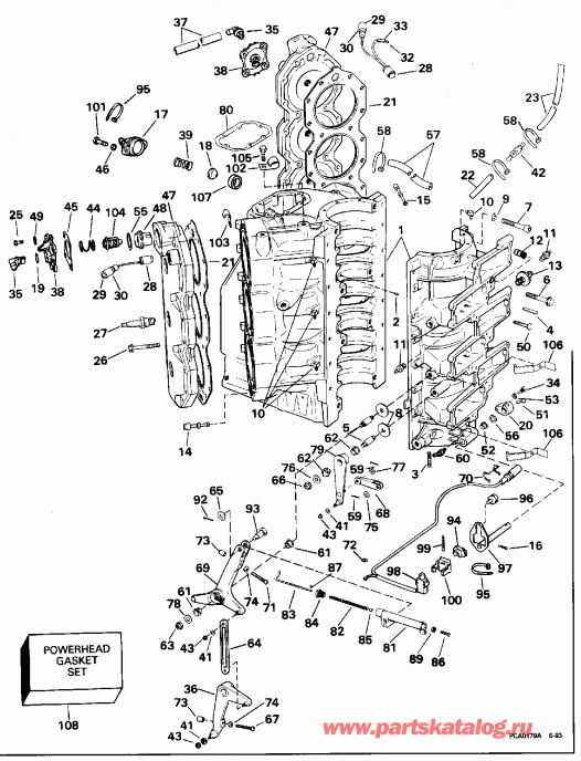 ��������� ��������� ������� E225STLEOB 1995  - linder & Crankcase - linder & ������ ���������