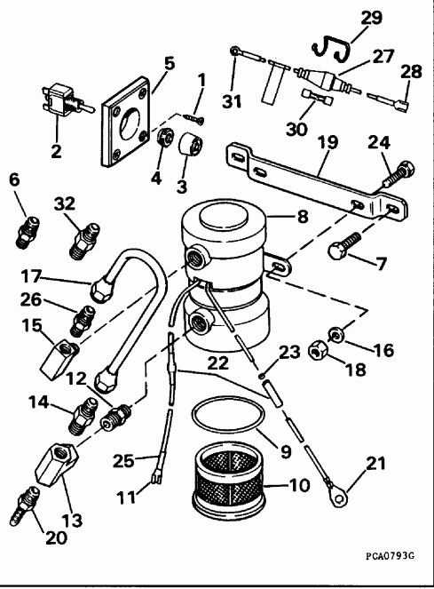 ��������� EVINRUDE E250CXEOR 1995  - ectric Primer Pump Assy.