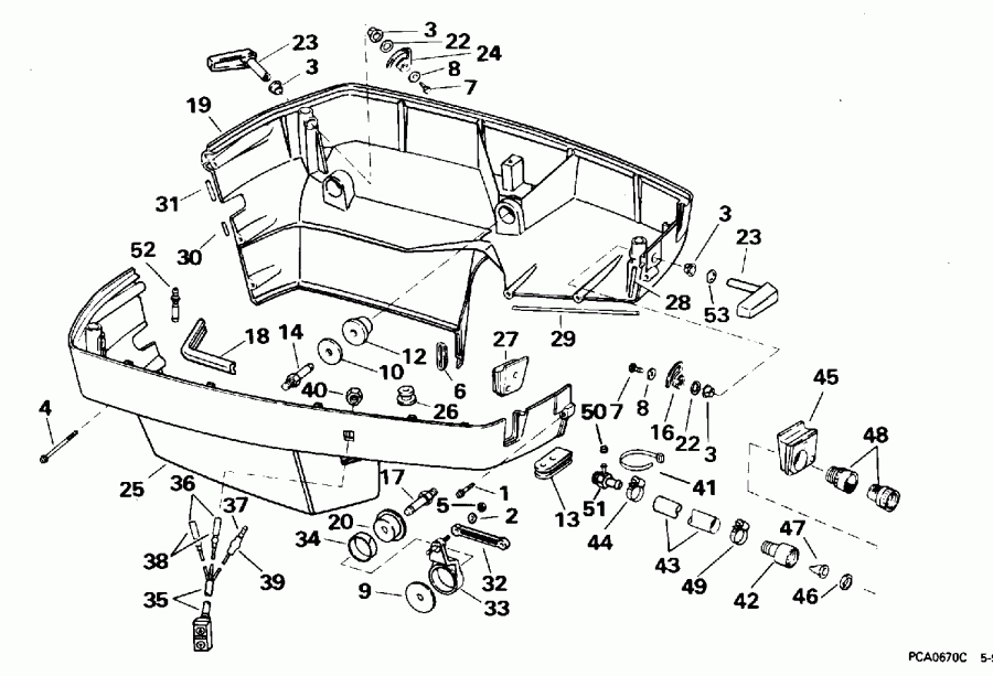 ��������� ��������� Evinrude E250CZEOR 1995  - wer Engine Cover / wer ������ ��������� (�����)