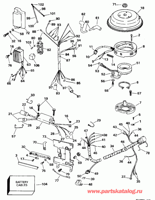 ����� EVINRUDE E50TLEOD 1995  - 40-50 Electric Start El � Tl Models - 40-50 Electric Start El And Tl Models