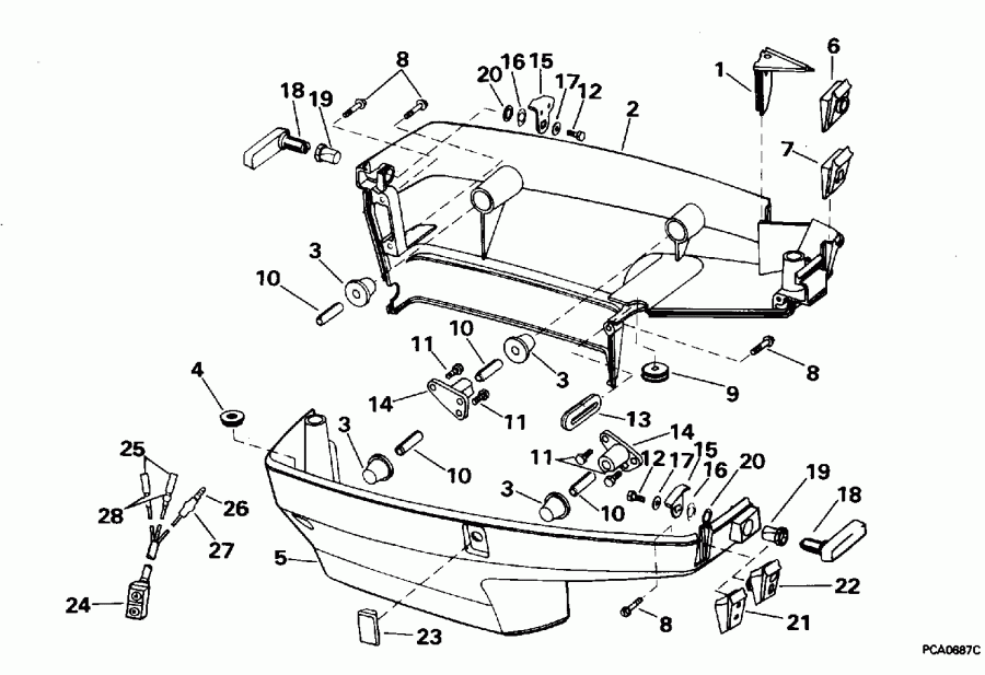 ��������� �������� ����� Evinrude E50TLEOD 1995  - wer ������ ��������� (�����) - wer Engine Cover