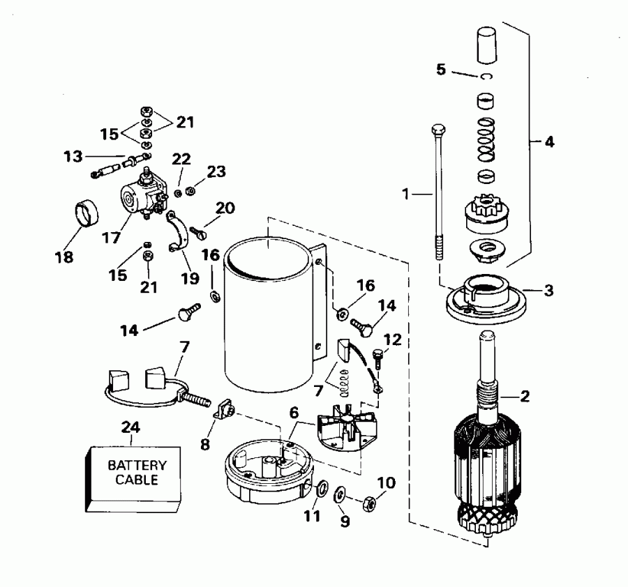����� EVINRUDE E70TLEOR 1995  - ectric Starter