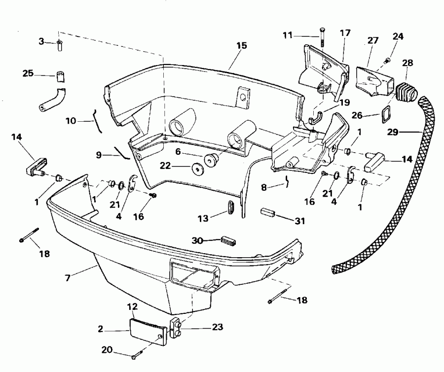 ��������� �������� ����� Evinrude VE150HLEOS 1995  - wer Engine Cover / wer ������ ��������� (�����)