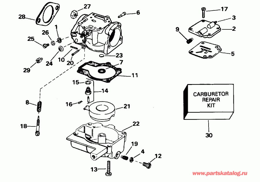 �������� ��������� ����� Evinrude BE20SEEDA 1996  - 25erl - 30e - 30el - 25erl - 30e - 30el
