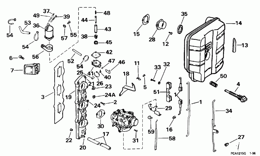 ����� EVINRUDE BE25ARLEDC 1996  - take ��������� / take Manifold