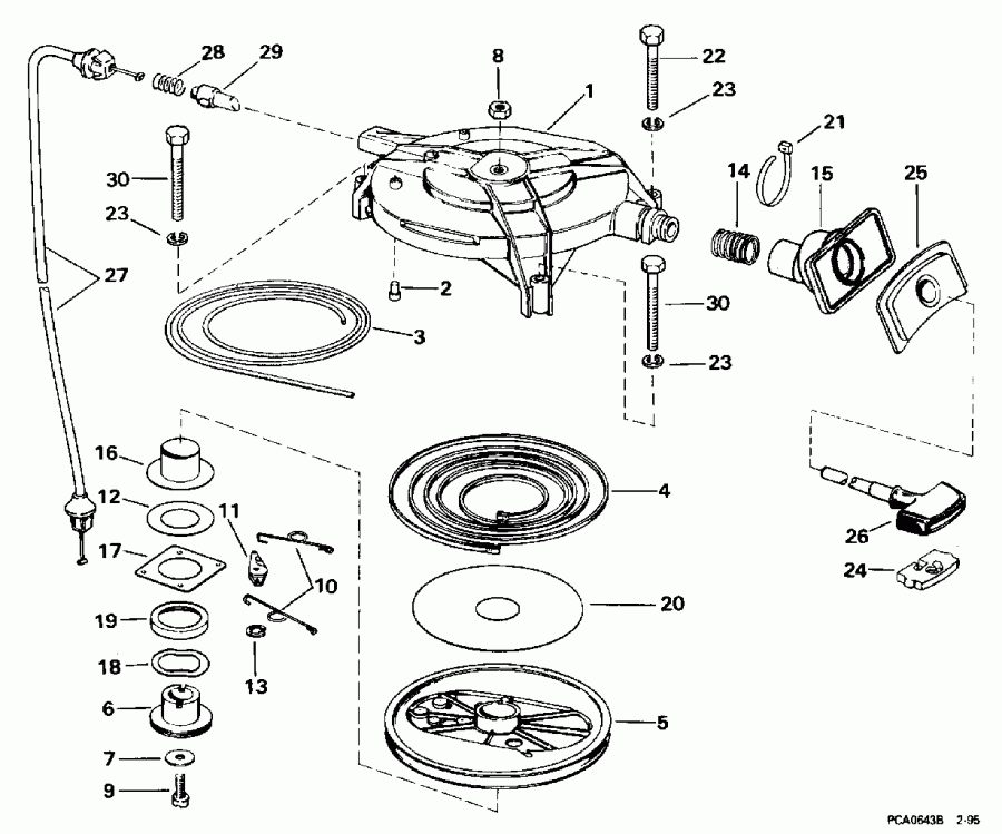 ��������� �������� ����� Evinrude BE25BRLEDC 1996  - wind Starter / wind �������