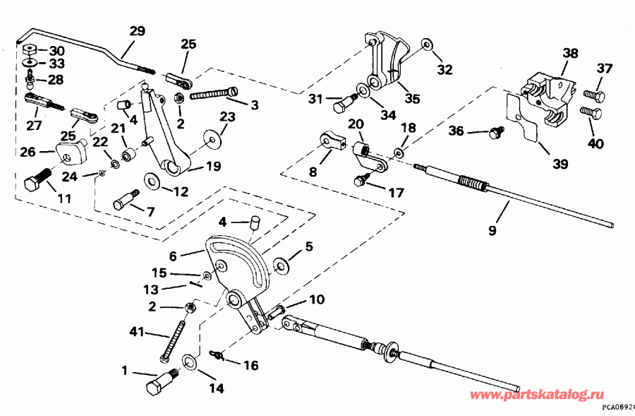 ��������� EVINRUDE BE50BEEDS 1996  - ift & Throttle Linkage / ift & ����������� ��������age