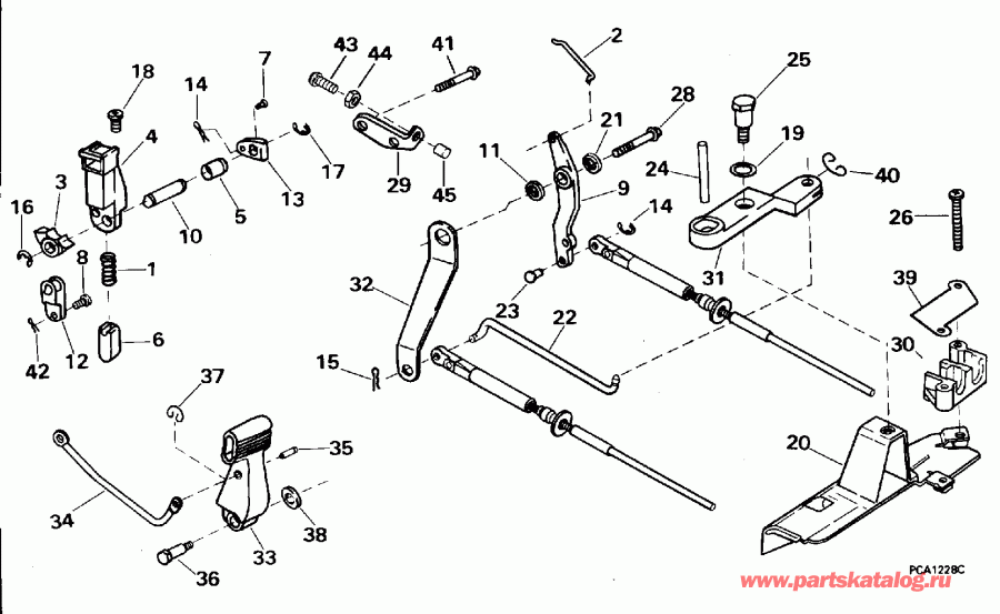 �������� ��������� ����� EVINRUDE BE8FRBXEDC 1996  - ift & ����������� ��������age - ift & Throttle Linkage