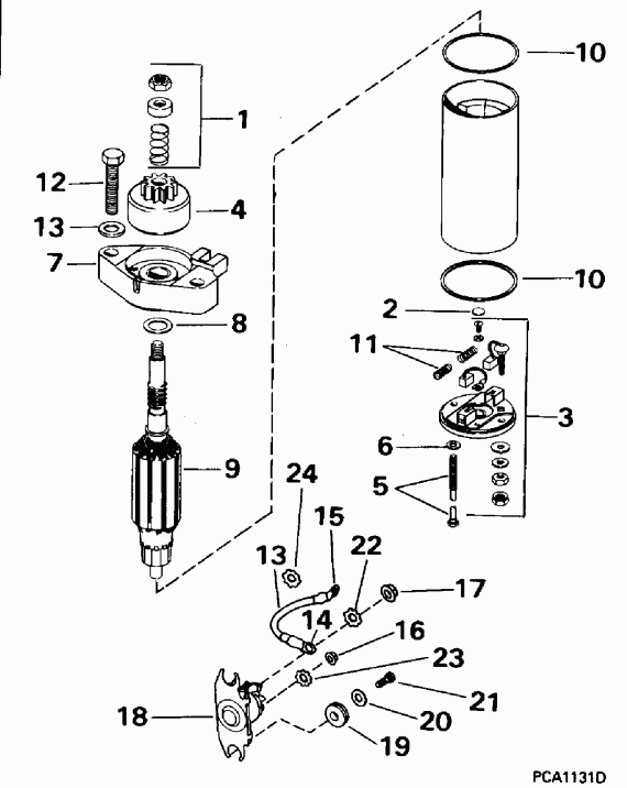  Evinrude BE8FRBXEDC 1996  - arter Motor & Solenoid / arter Motor & Solenoid