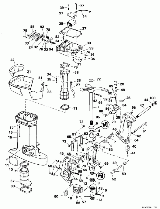 ��������� �������� ����� Evinrude E100WTLEDR 1996  - dsection / dsection