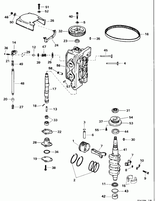 ����� ������� E10FRELEDR 1996  - linder Head & Crankshaft - linder Head & ��������