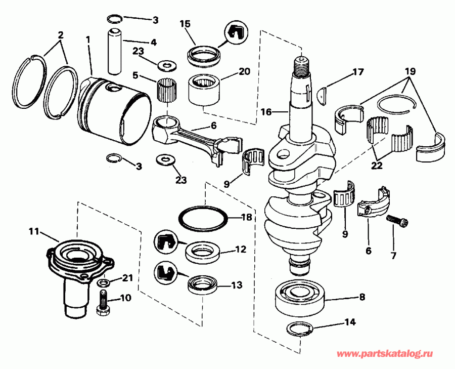  Evinrude E10REDD 1996  - ank��� & ������� - ankshaft & Piston