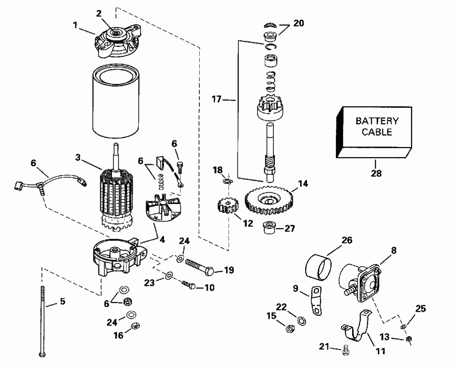 EVINRUDE E150GLEDB 1996  - ectric Starter & Solenoid - ectric ������� & Solenoid