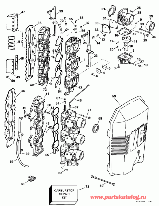 ��������� �������� ����� Evinrude E175EXEDB 1996  - 175 H.p. - 175 H.p.