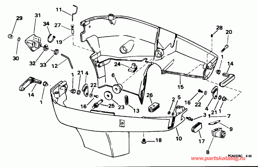 ��������� ����� Evinrude E200STLEDM 1996  - wer ������ ��������� (�����) / wer Engine Cover
