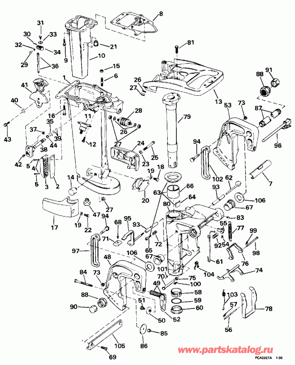 �������� ��������� ����� EVINRUDE E20CRLEDA 1996  - dsection - dsection