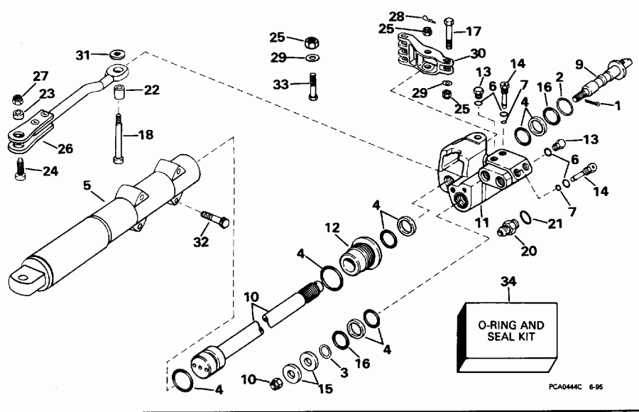 ��������� �������� ����� ������� E225CZEDE 1996  - linder & Valve Assembly - linder & ������ Assembly
