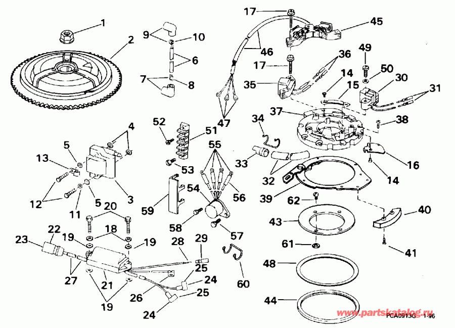 ��������� �������� ����� Evinrude E25ELEDM 1996  - nition