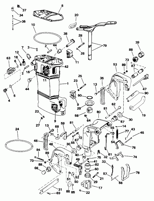 �������� ����� EVINRUDE E35KLEDC 1996  - Manual Tilt - ������ Tilt