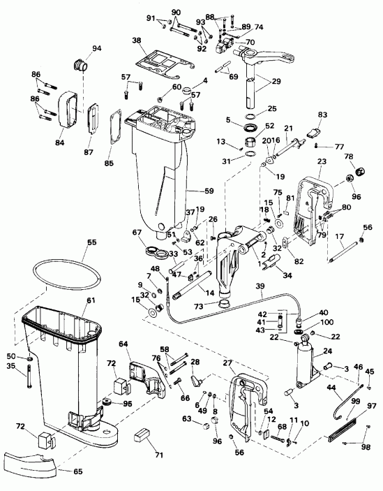��������� �������� ����� ������� E48ESLEDC 1996  - haust Housing & Stern & Swivel Bracket